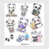 Leuke Panda Bobble Tea Kinder Sticker (Vel)