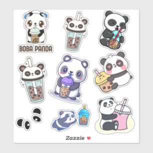 Leuke Panda Bobble Tea Kinder Sticker