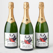 Leuke Panda Dank u Baby shower Mousserende Wijn La Sparkling Wijnetiket (Flessen)