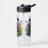 Leuke panda en bloemen waterfles (Links)