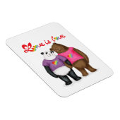 Leuke panda en bruin beer 'love is love' magneet (Rechterzijde)