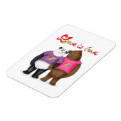 Leuke panda en bruin beer 'love is love' magneet (Linkerzijde)