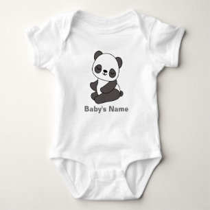 Leuke Panda gepersonaliseerde Baby Bodysuit