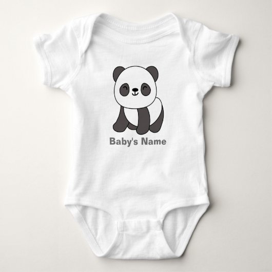 Leuke Panda gepersonaliseerde Baby Bodysuit (Voorkant)