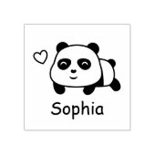 Leuke Panda gepersonaliseerde naam houten stempel (Afrduk)