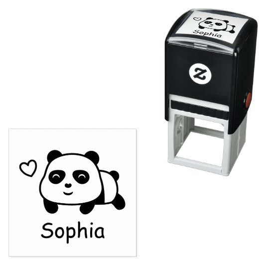 Leuke Panda gepersonaliseerde naam inkt stempel (In situ)