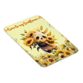 Leuke Panda Holding Zonnebloemen Flexibele magneet (Rechterzijde)