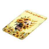 Leuke Panda Holding Zonnebloemen Flexibele magneet (Linkerzijde)