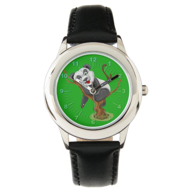 Leuke Panda illustratie Horloge (Voorkant)
