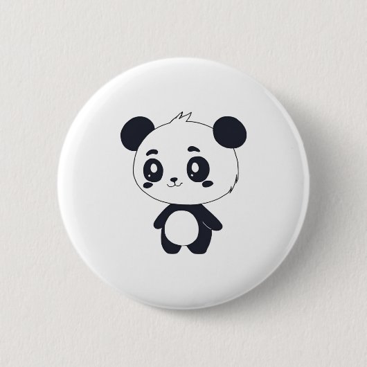 Leuke panda knop ronde button 5,7 cm (Voorkant)