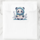 Leuke Panda Lovers Gift Vierkante Sticker (Tas)