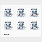 Leuke Panda Lovers Gift Vierkante Sticker (Vel)