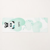 Leuke Panda (Mint Groen) Yogamat (Achterkant (horizontaal))