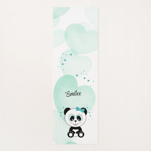 Leuke Panda (Mint Groen) Yogamat (Achterkant)