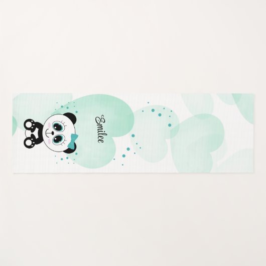 Leuke Panda (Mint Groen) Yogamat (Voorkant (horizontaal))