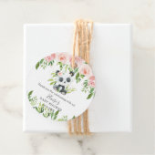 Leuke Panda Pink Bloemen Bamboe Baby shower Verjaa Bedankjes Labels (In situ)