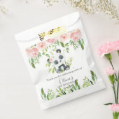 Leuke Panda Pink Bloemen Bamboe Baby shower Verjaa Bedankzakje (Gezegeld)