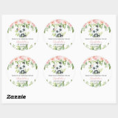 Leuke Panda Pink Bloemen Bamboe Baby shower Verjaa Ronde Sticker (Vel)