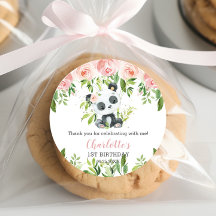 Leuke Panda Pink Bloemen Bamboe Baby shower Verjaa