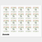 Leuke Panda Pink Bloemen Bamboe Baby shower Verjaa Vierkante Sticker (Vel)