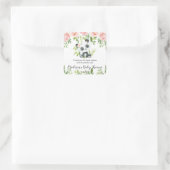 Leuke Panda Pink Bloemen Bamboe Baby shower Verjaa Vierkante Sticker (Tas)