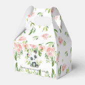 Leuke Panda Roze Bloemen Groen 1e Verjaardag Bedankdoosjes (Achterkant)