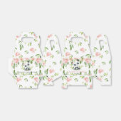 Leuke Panda Roze Bloemen Groen 1e Verjaardag Bedankdoosjes (Uitgevouwen)