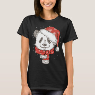 Leuke Panda Santa's Pet Kerstmis Panda Beer Lover T-shirt