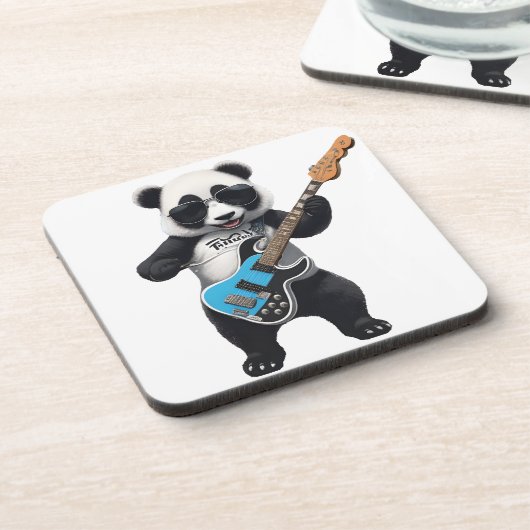 Leuke Panda spelen gitaar, muziek Panda liefhebber Bier Onderzetter (Linkerzijde)