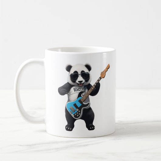 Leuke Panda spelen gitaar, muziek Panda liefhebber Koffiemok (Links)
