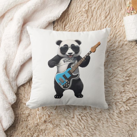 Leuke Panda spelen gitaar, muziek Panda liefhebber Kussen (Deken)