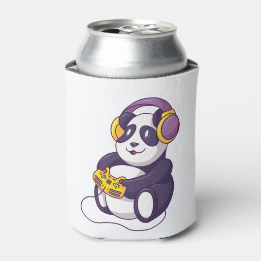 Leuke Panda Spelen Videospelletjes - Grappige Dier Blikjeskoeler (Blikje Voorkant)