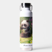 Leuke Panda tuinieren Bloemen Vlinders Quote Waterfles (Voorkant)