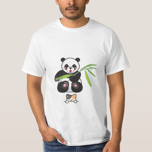 Leuke pandabeer & kat ontwerp t-shirt (Voorkant)