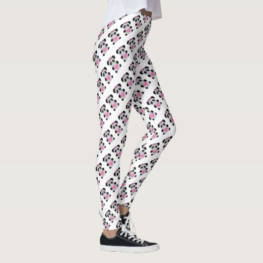 Leuke Panda's met Roze Harten Leggings (Rechts)