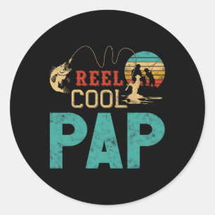 Leuke Pap-visvangst Vaderdagcadeau voor visser Ronde Sticker