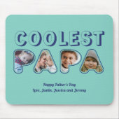 Leuke Papa Cutout Aangepaste Familie Foto Vaderdag Muismat (Voorkant)