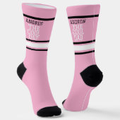 Leuke papa gepersonaliseerde roze  sokken (Gebogen)