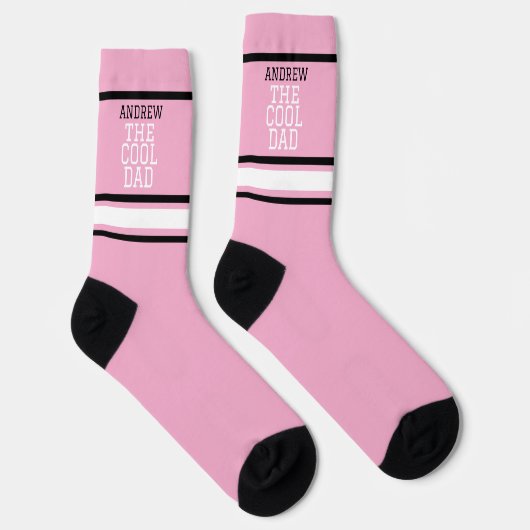 Leuke papa gepersonaliseerde roze  sokken (Rechts)