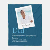 Leuke Papa Vader Definisie Foto Blou Fleece Deken (Voorkant)