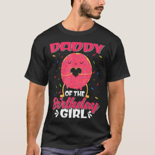 Leuke papa van de verjaardag meisje lieve donut fa t-shirt