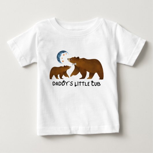 Leuke papa's kleine cub Baby T-shirt (Voorkant)