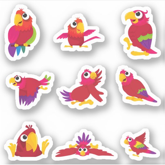 Leuke papegaai Stickers (Voorkant)