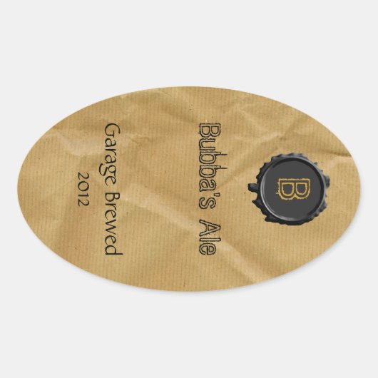 Leuke papieren zak look bier label (Voorkant)