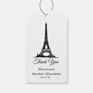 Leuke Parijse illustratie Bedankt Cadeau Labels Cadeaulabel