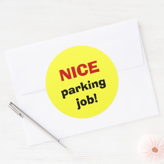 LEUKE parkeerbaan! Ronde Sticker (Envelop)