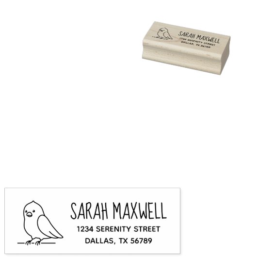 Leuke Parkiet Papegaai Vogel Huisdier Adres Rubberstempel (Gestempeld)