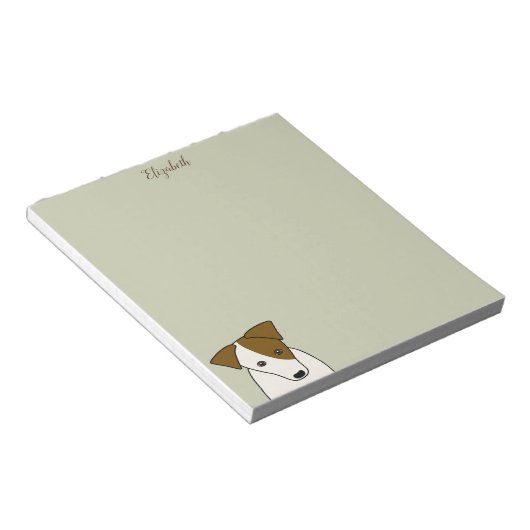 leuke Parson Jack Russell Terrier gepersonaliseerd Notitieblok (Schuin)