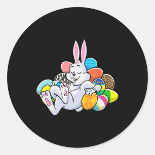 Leuke Pasen Meisjes Jongens Peuter Paashaas Ronde Sticker