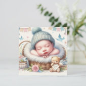 Leuke pasgeboren baby kaart (Staand voorkant)